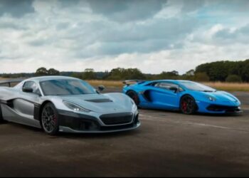 Rimac Nevera mati forcat me Lamborghini Aventador SVJ