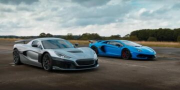 Rimac Nevera mati forcat me Lamborghini Aventador SVJ