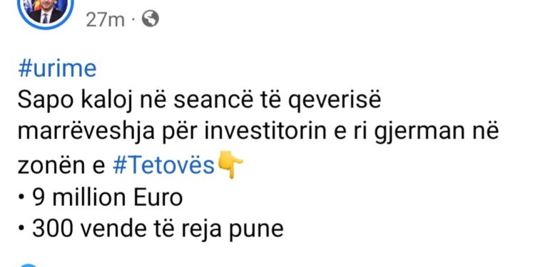 Rukiqi: Ne po prodhojmë kriza, vendet fqinje po tërheqin investime të huaja