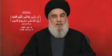 Avionët izraelitë penguan fjalimin e liderit të Hezbollahut, Hassan Nasrallah, duke shkaktuar zhurmë të madhe gjatë kohës që ai fliste.