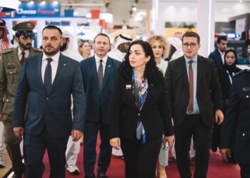 Presidentja Osmani dhe ministri Maqedonci vizituan Ekspozitën dhe Konferencën Globale për Sigurinë Kombëtare dhe Sigurinë Publike, Milipol Qatar