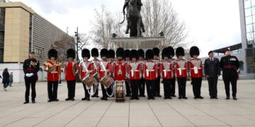 UK Corps of Drums nga Gardistët e Ambasades Britaneze performuan ne Prishtine.