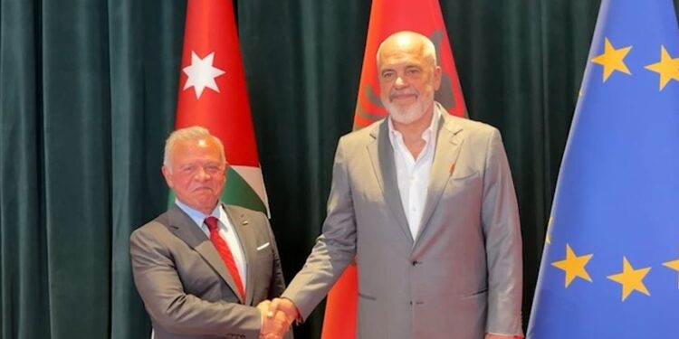 Kryeministri Rama pret në Tiranë Mbretin e Jordanisë Abdullah II