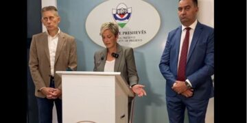 Takim në Preshevë: Ardita Sinani dhe Aleksandar Martinoviq me qëndrime të kundërta për Kosovën dhe pasivizimin e adresave