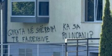 ​“Qendra e fajdeve”, grafite para Gjykatës në Gjilan