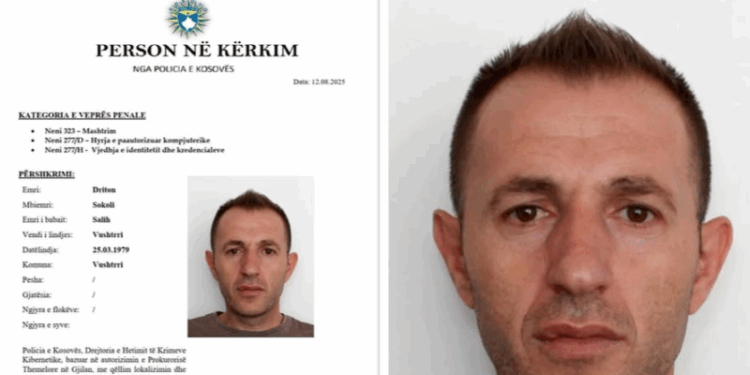 Policia në kërkim të ‘hakerit’ Driton Sokoli, kërkon bashkëpunim për ta arrestuar