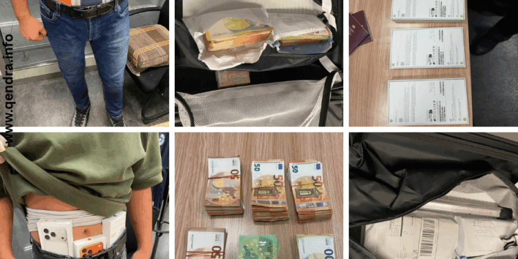 Dogana e Kosovës parandalon tentime kontrabande me telefona dhe para të padeklaruara në Aeroportin e Prishtinës