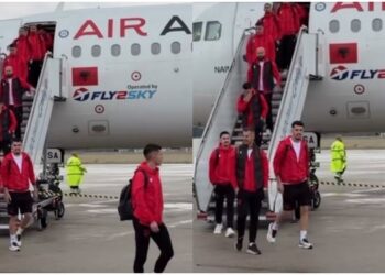 Kombëtarja e Shqipërisë ateron në aeroportin e Nishit