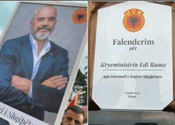 Veteranët e UÇK-së nderojnë Edi Ramën me portret dhe pllaketë mirënjohjeje