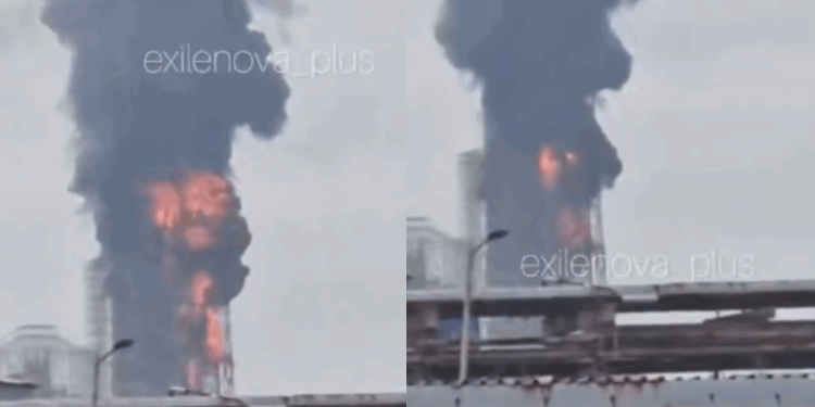 Përfshihet nga flakët kompleksi i madh i naftës pranë Shën Petersburgut