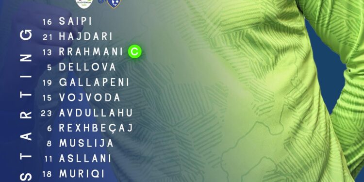 Kosova publikon formacionin startues për ndeshjen ndaj Sllovenisë