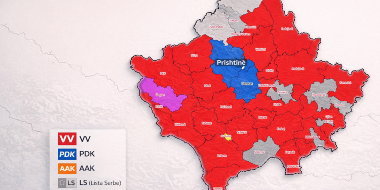 VV fiton pothuajse gjithë Kosovën: Ja komunat ku triumfoi Vetëvendosje dhe bastionet që mbetën te PDK e AAK