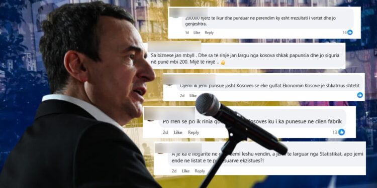 “200 mijë kanë ikë, ku i punësove 85 mijë” – Kurti kritikohet pas krekosjes se papunësia ka rënë