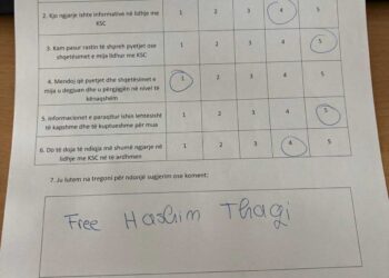 Gjykata Speciale organizon ligjërata me nxënës të shkollave të mesme — njëri prej tyre shkruan “Free Hashim Thaçi”