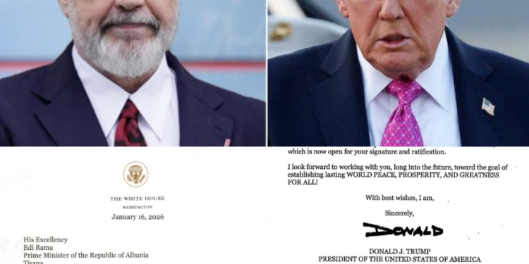 Trump i dërgon letër Ramës: Shqipëria ftohet si anëtare themeluese në Bordin e Paqes për Gazën