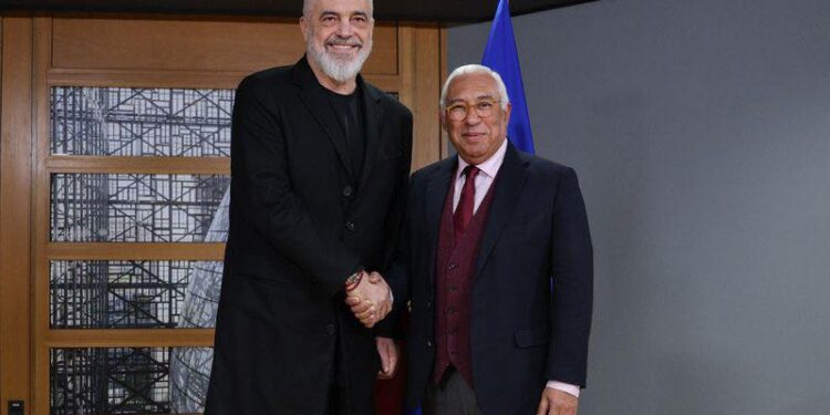 Vizita në Bruksel, Rama publikon foto me Presidentin e Këshillit Europian António Costa: “Miku im i çmuar”