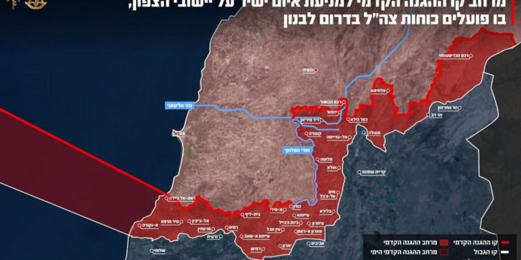 Izraeli publikon hartën e re në jug të Libanit, paralajmërohet krijimi i “zonës së sigurisë”