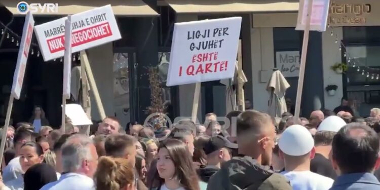 “‘Ligji për gjuhët është i qartë – përgjegjësi’, studentët protestojnë në Shkup”.
