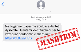 “Goditet skema e mashtrimit kibernetik me SMS në emër të bankave: Dy të arrestuar, mbi 150 viktima”.