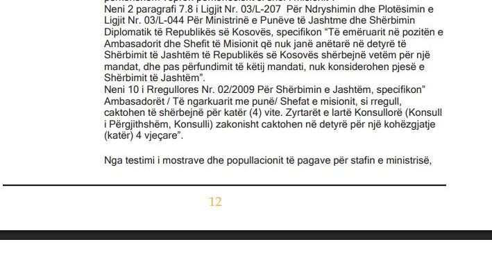 Skandali i pagave në diplomaci: 20 përfaqësi shkelin afatet ligjore, por pagat vazhdojnë.
