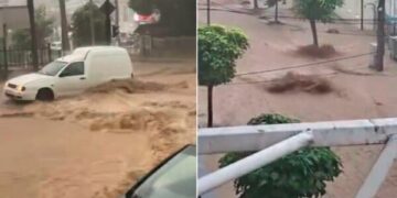 Rahoveci nën ujë: Reshjet e shiut shkaktojnë përmbytje të mëdha.