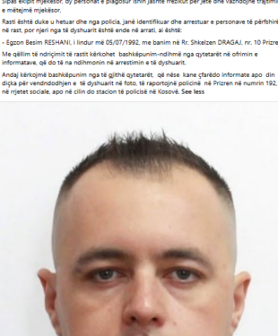 Kërkohej për tentim vrasje, fajde dhe detyrim – arrestohet Egzon Reshani.