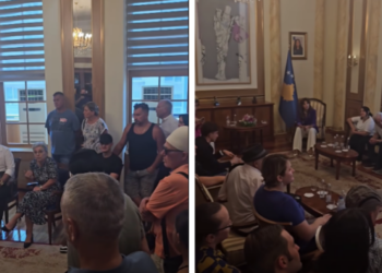 Mërgimtarët në zyrën e Haxhiut, Gërvalla u drejtohet atyre