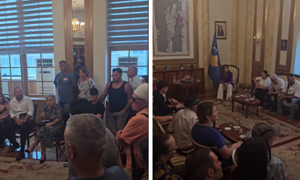 Mërgimtarët në zyrën e Haxhiut, Gërvalla u drejtohet atyre