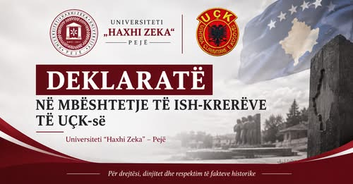Universiteti “Haxhi Zeka” në mbështetje të ish-krerëve të UÇK-së: Drejtësia duhet të mbështetet në fakte dhe prova